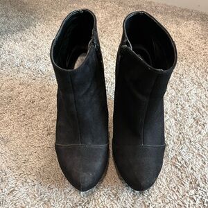 Aldo Black Wedge Ankle Booties